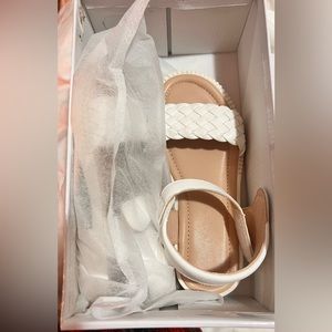 Girls Braided Design Ankle Strap Sandals